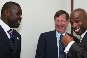 LOS ANGELES - JUNE 3: Michael Irvin, Norv Turner and Deion Sanders attend the 22nd Annual Cedars-Sinai Sports Spectacular on June 3, 2007 in Los Angeles, California. (Photo by Alberto E. Rodriguez/Getty Images)