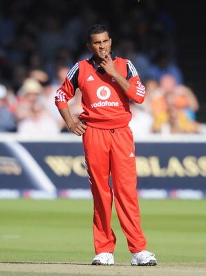 LONDON, ENGLAND - SEPTEMBER 12: Adil Rashid of England looks on during the 4th NatWest One Day International between England and Australia at Lord's on September 12, 2009 in London, England.  (Photo by Christopher Lee/Getty Images)