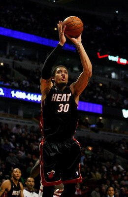 CHICAGO - FEBRUARY 12: Michael Beasley #30 of the Miami Heat puts up a shot against the Chicago Bulls on February 12, 2009 at the United Center in Chicago, Illinois. The Heat defeated the Bulls 95-93. NOTE TO USER: User expressly acknowledges and agreees 