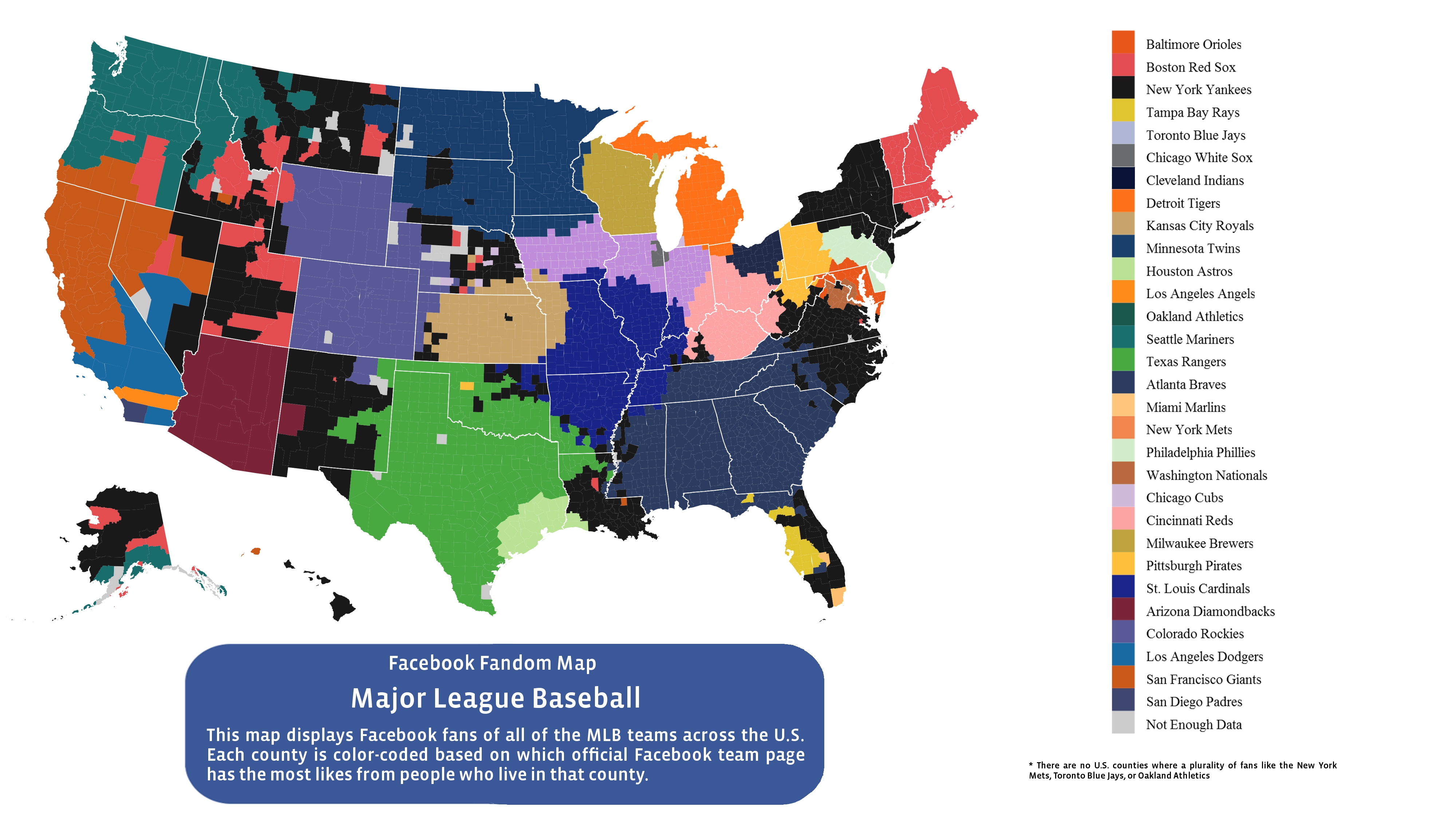 아래 글 업글버전 지도 페이스북으로 본 미국 전국의 팬덤 경계선 MLBPARK