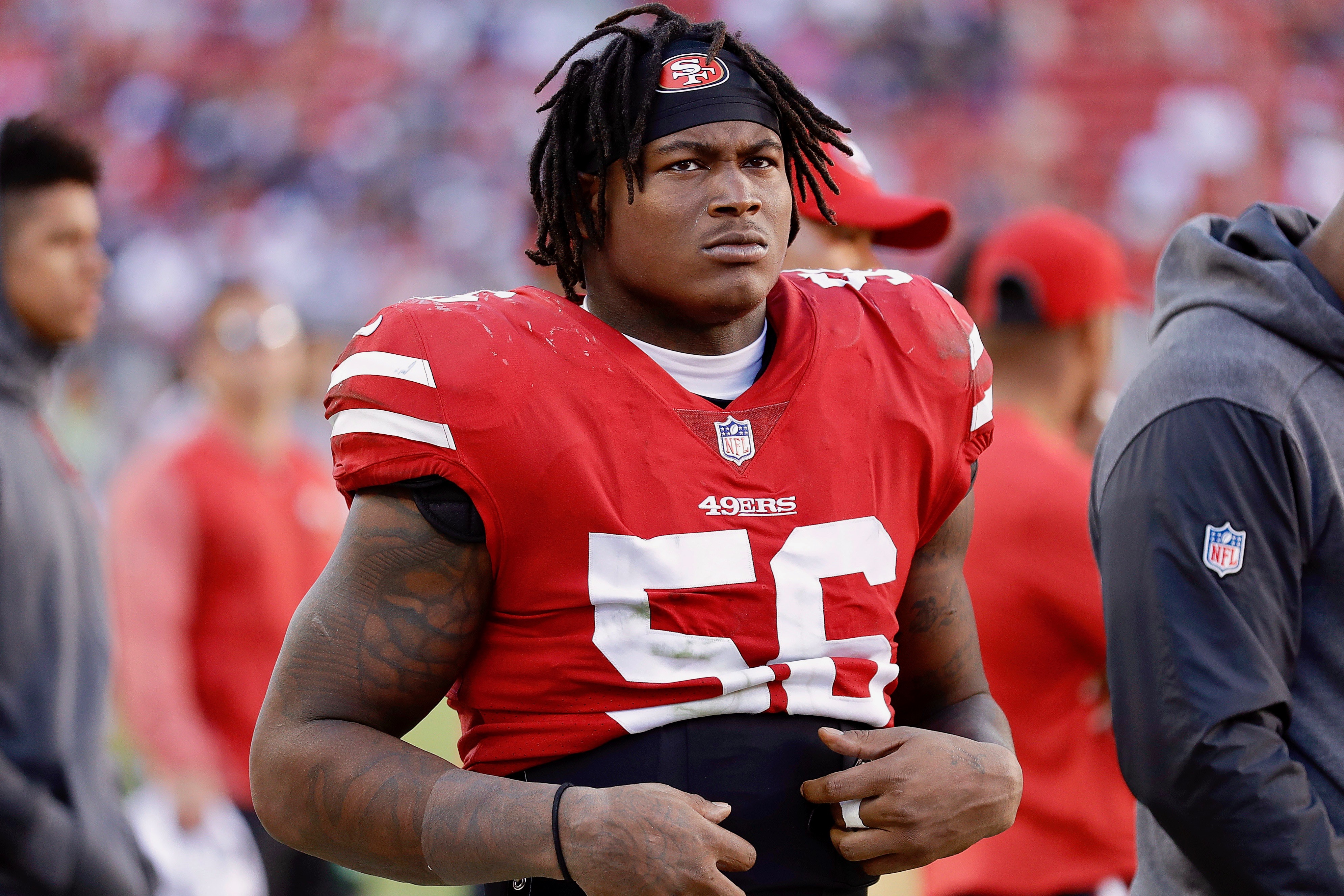 Reuben Foster is wearing a custom 'Savage' jersey on the sideline while  inactive for 49ers-Rams - Niners Nation