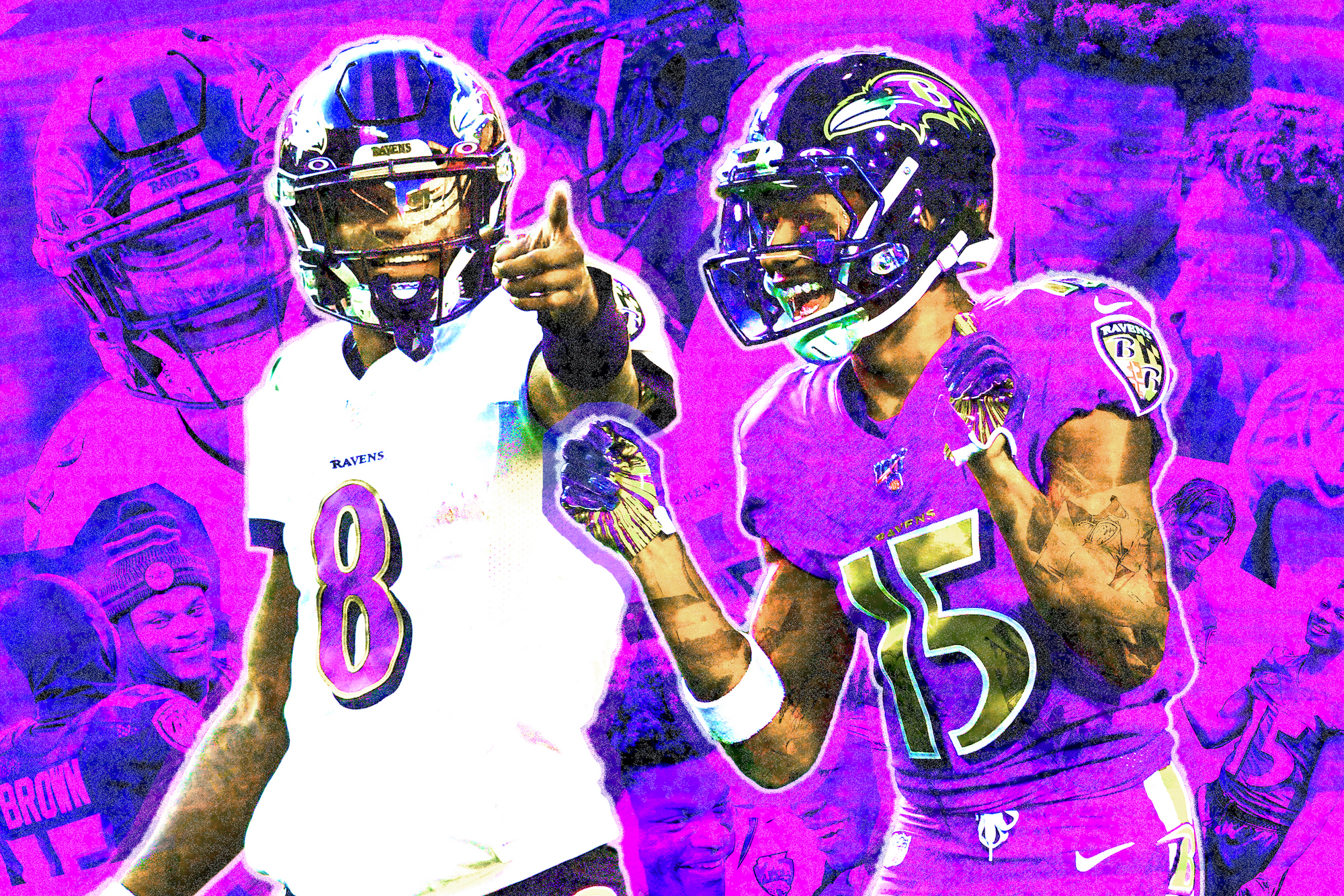 Baltimore Ravens #15 Marquise Brown Draft Game Jersey - Purple