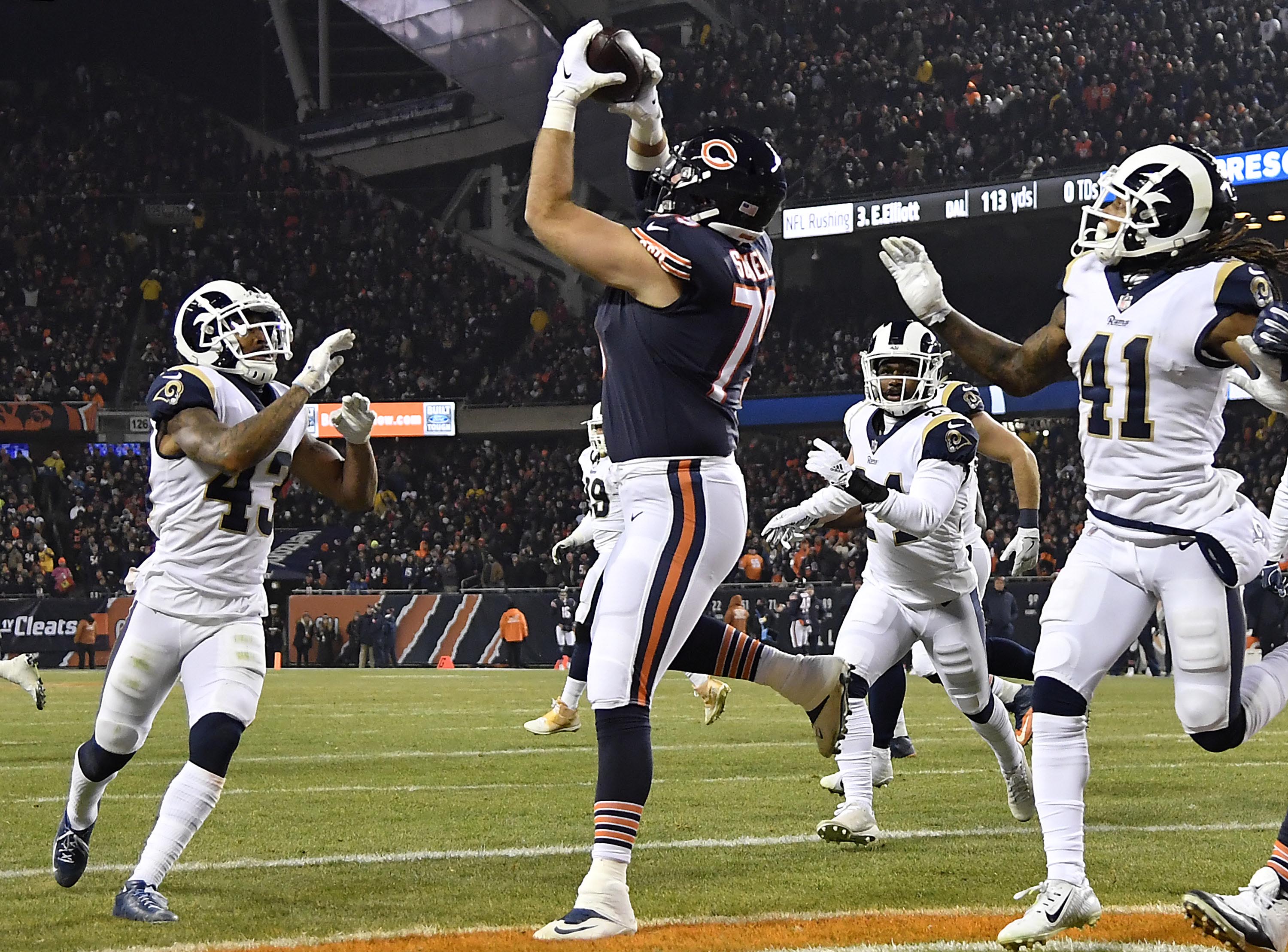 Chicago, Illinois, USA. 09th Dec, 2018. - Bears #52 Khalil Mack in action  during the NFL Game between the Los Angeles Rams and Chicago Bears at  Soldier Field in Chicago, IL. Photographer: