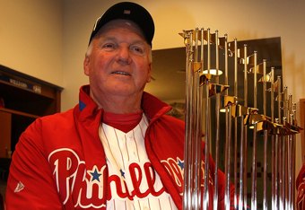 Charlie Manuel Signed Replica 2008 World Series Lineup Card Phillies  Manager MLB