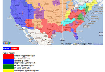 NFL TV Market Map : r/nfl