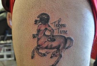 Tim Tebow Tattoo: Fan Gets Tebow Time Centaur for Lost Bet