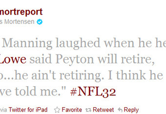 Peyton Manning is retiring, according to Rob Lowe tweet 