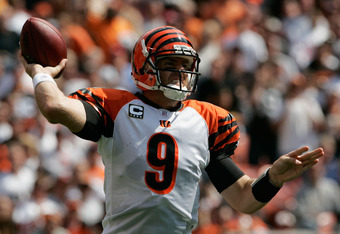 Cincinnati Bengals quarterback Carson Palmer drops back to pass