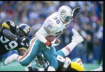 O.J. McDuffie Miami Dolphins 1994 authentic team issued white game