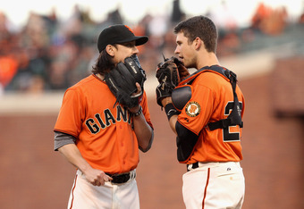 June 11, 2010; San Francisco, CA, USA; San Francisco Giants starting  pitcher Tim Lincecum (55) at bat against the Oakland Athletics during the  second inning at AT&T Park Stock Photo - Alamy