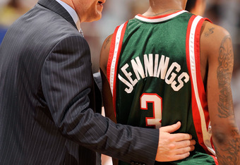 NBA - Coach Scott Skiles & Brandon Jennings of the Milwaukee Bucks