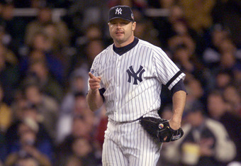 New York Yankees starting pitcher Roger Clemens was named in the  long-awaited Mitchell report linking him to performance-enhancing drugs  during press conference in New York On December 13, 2007. New York Yankees