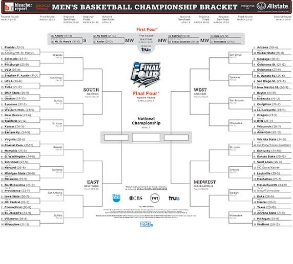 NCAA Bracket 2014: TV Schedule and Final Four Picks for March Madness ...