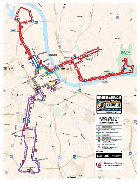 Nashville Country Music Marathon 2014: Route, Course Map, Times, Event ...