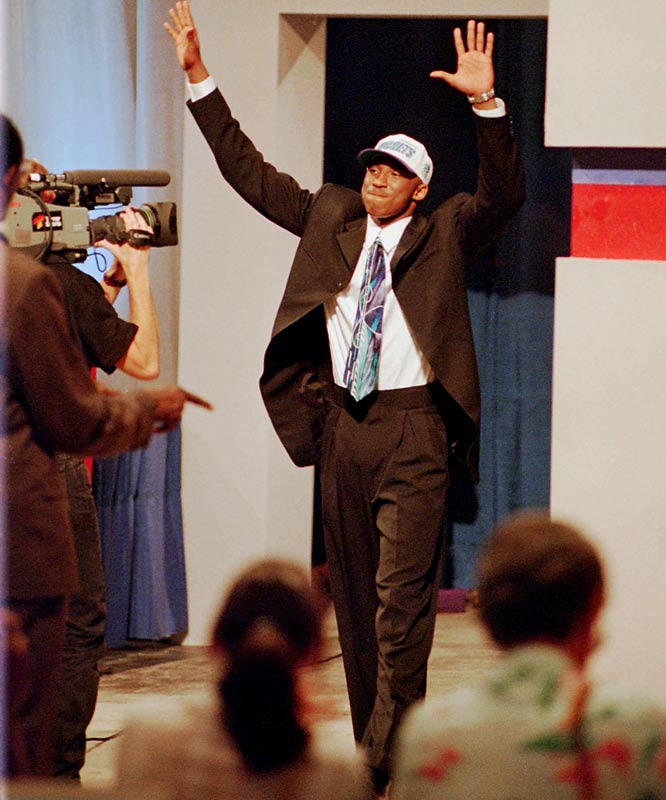 Charlotte Hornets 1996 Draft Day Kobe Bryant NBA Mitchell &