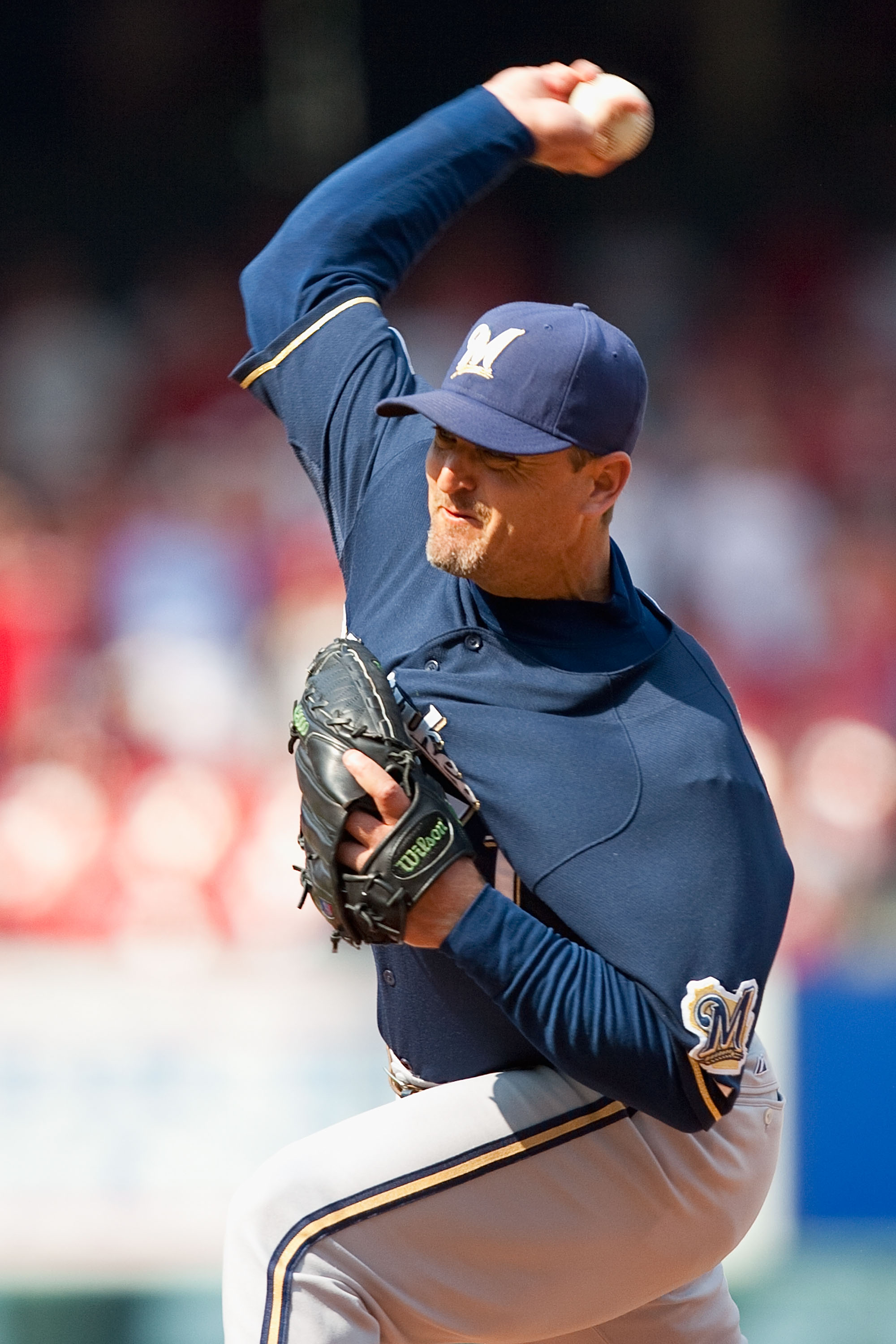 Trevor Hoffman delivers a pitch en route to recording career save #598 in St. Louis on Wednesday, August 18, 2010.