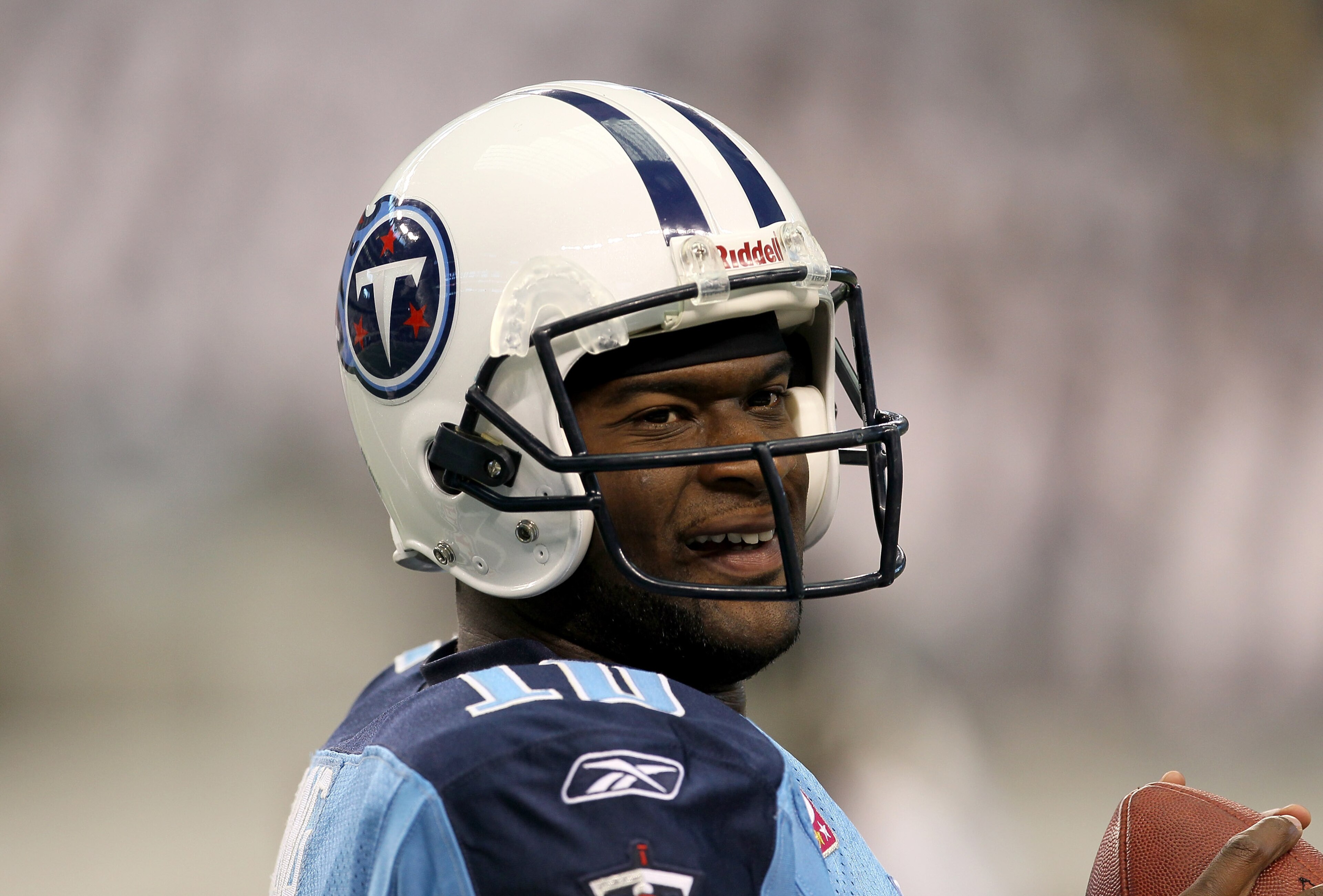ARLINGTON, TX - OCTOBER 10: Quarteback Vince Young #10 of the Tennessee Titans warms up for the game with the Dallas Cowboys at Cowboys Stadium on October 10, 2010 in Arlington, Texas. (Photo by Stephen Dunn/Getty Images) ARLINGTON, TX - OCTOBER 10: Quarteback Vince Young #10 of the Tennessee Titans warms up for the game with the Dallas Cowboys at Cowboys Stadium on October 10, 2010 in Arlington, Texas. (Photo by Stephen Dunn/Getty Images)