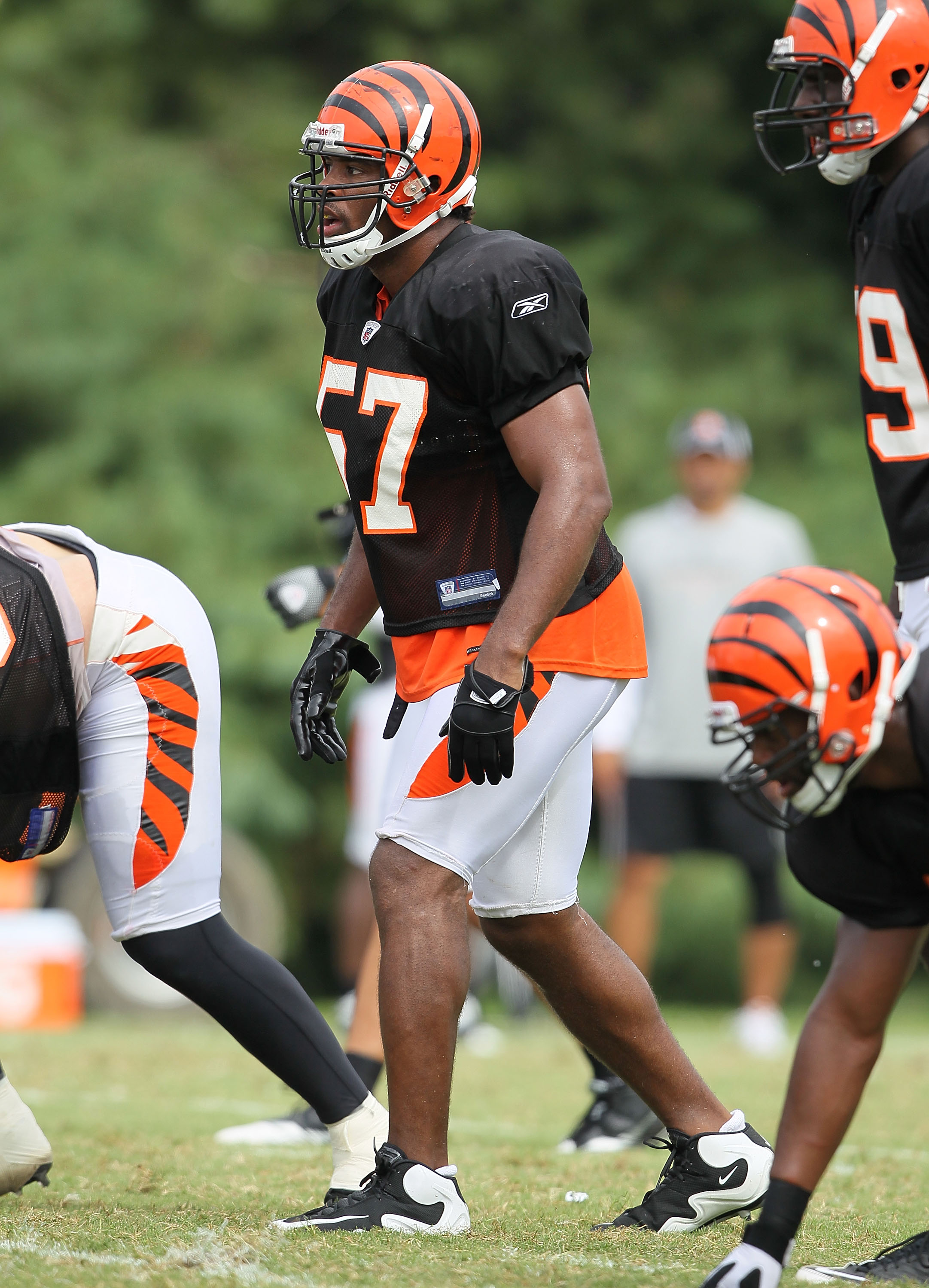 08 AUG 2010: Adam Jones of the Bengals trots onto the field before the Pro  Football Hall of Fame Game with the Cincinnati Bengals vs the Cowboys at  Fawcett Stadium in Canton