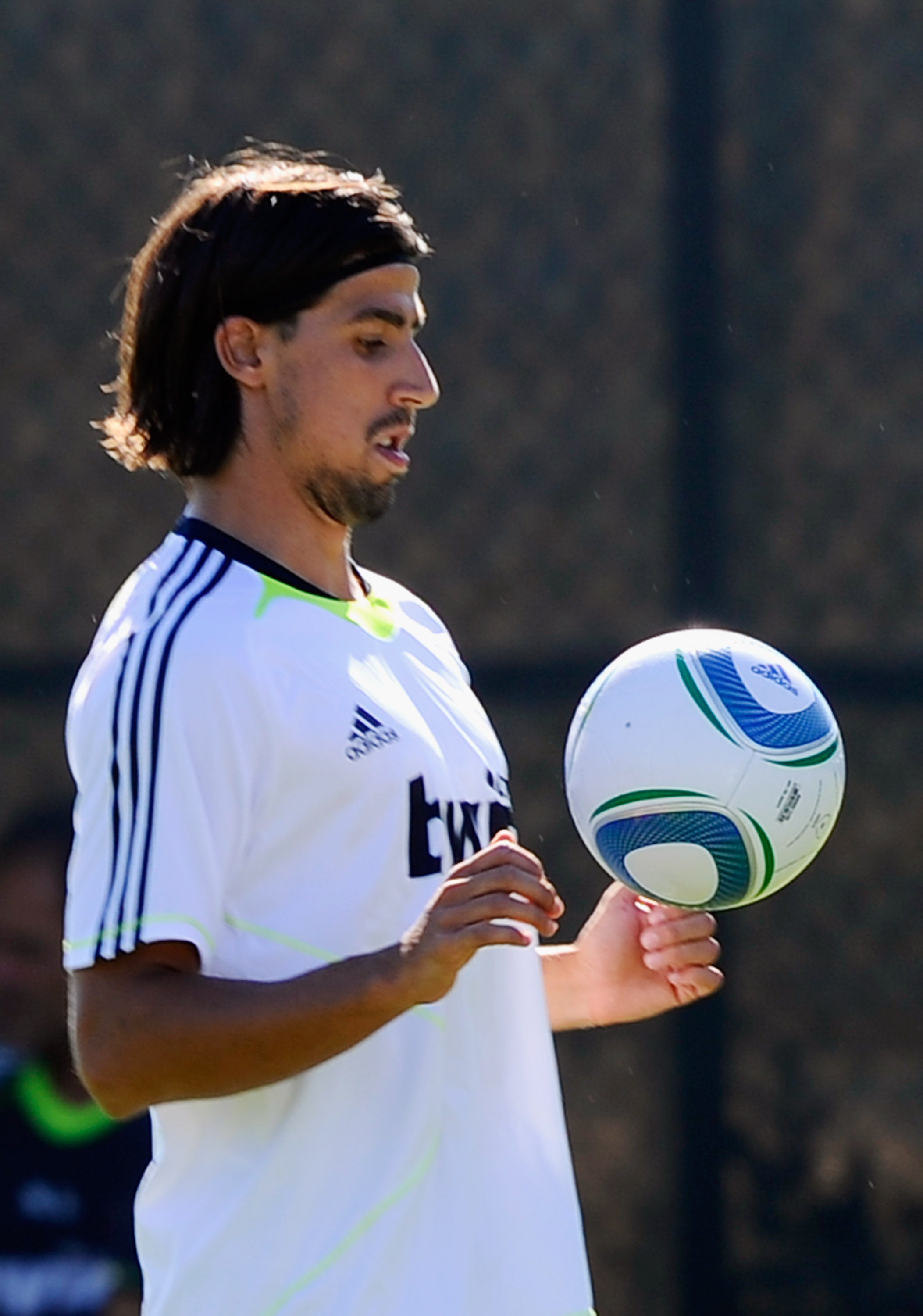 LOS ANGELES, CA - AUGUST 03:  Sami Khedira of Real Madrid controls the ball during training session on the campus of UCLA on August 3, 2010 in Los Angeles, California. Real Madrid will play Club America of Mexico in San Francisco, California, on August 4 