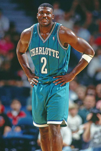1992-1993 Larry Johnson Muggsy Bogues Charlotte Hornets Jersey Shorts 92 93 
