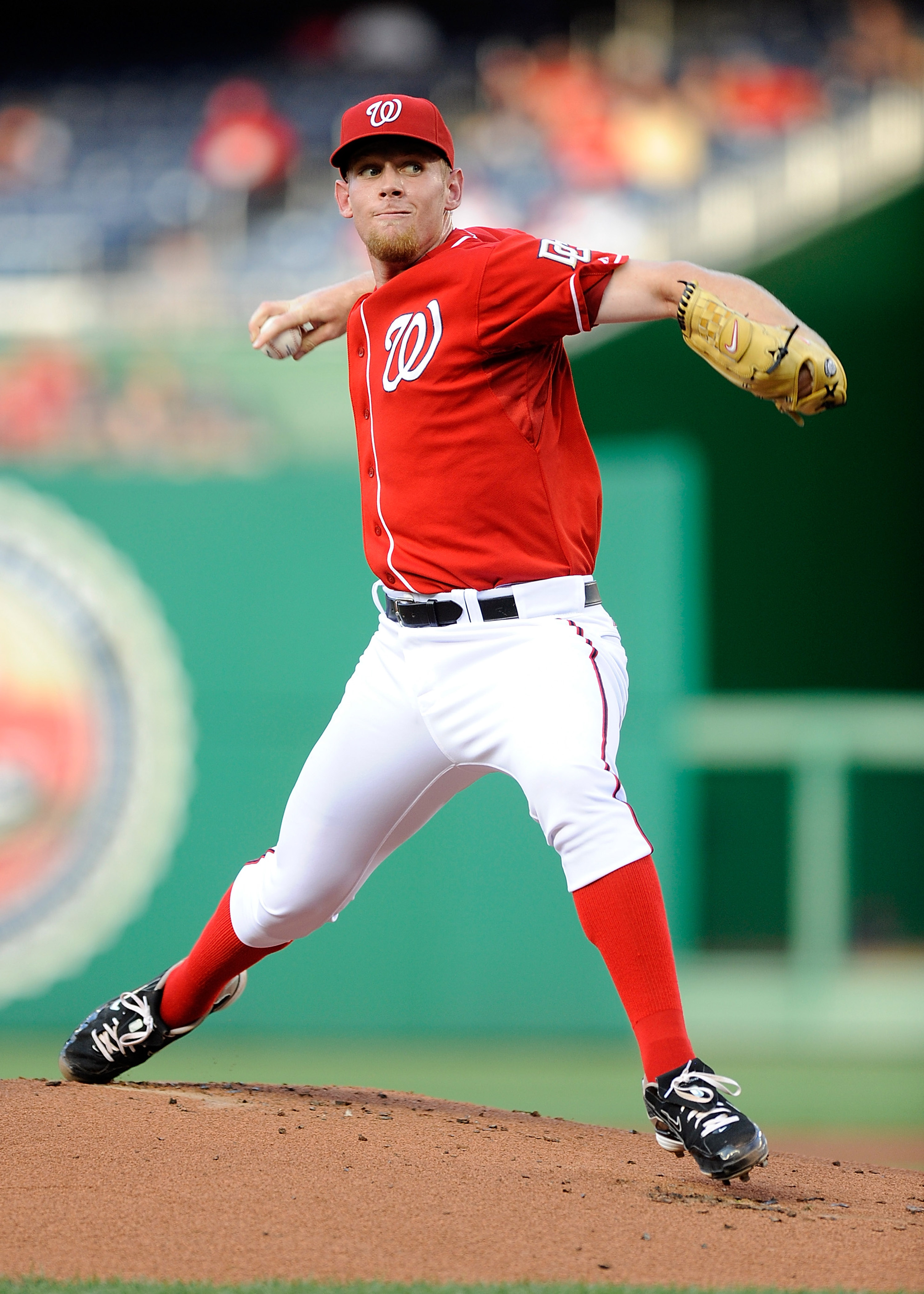 WASHINGTON - JULY 09:  Stephen Strasburg #37 of the Washington Nationals pitches against the San Francisco Giants at Nationals Park on July 9, 2010 in Washington, DC.  (Photo by Greg Fiume/Getty Images)