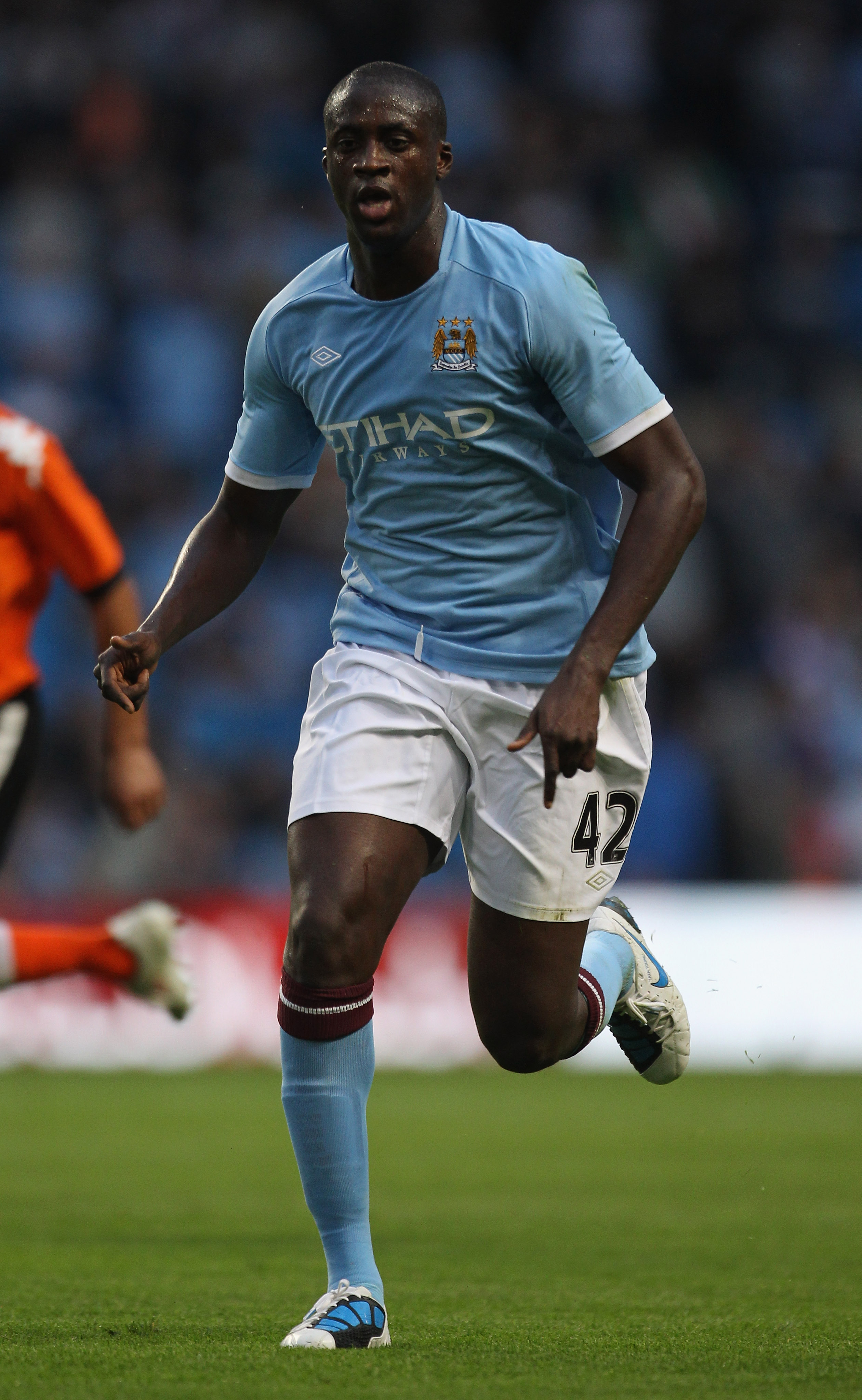 MANCHESTER, ENGLAND - AUGUST 07:  Yaya Toure of Manchester City during the pre-season friendly match between Manchester City and Valencia at the City of Manchester Stadium on August 7, 2010 in Manchester, England.  (Photo by Alex Livesey/Getty Images)