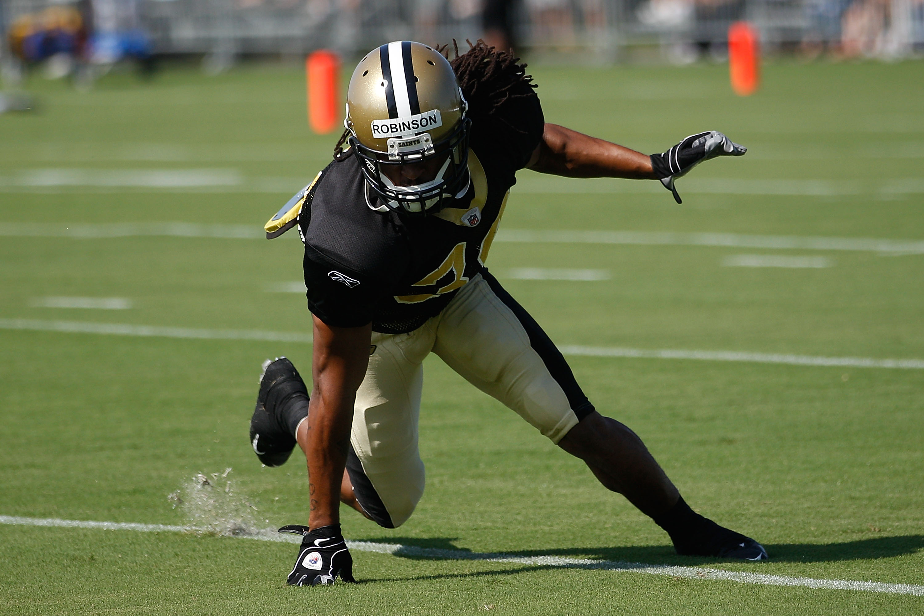 METAIRIE, LA - JULY 30:  Patrick Robinson #34 of the New Orleans Saints during training camp on July 30, 2010 in Metairie, Louisiana.  (Photo by Chris Graythen/Getty Images)