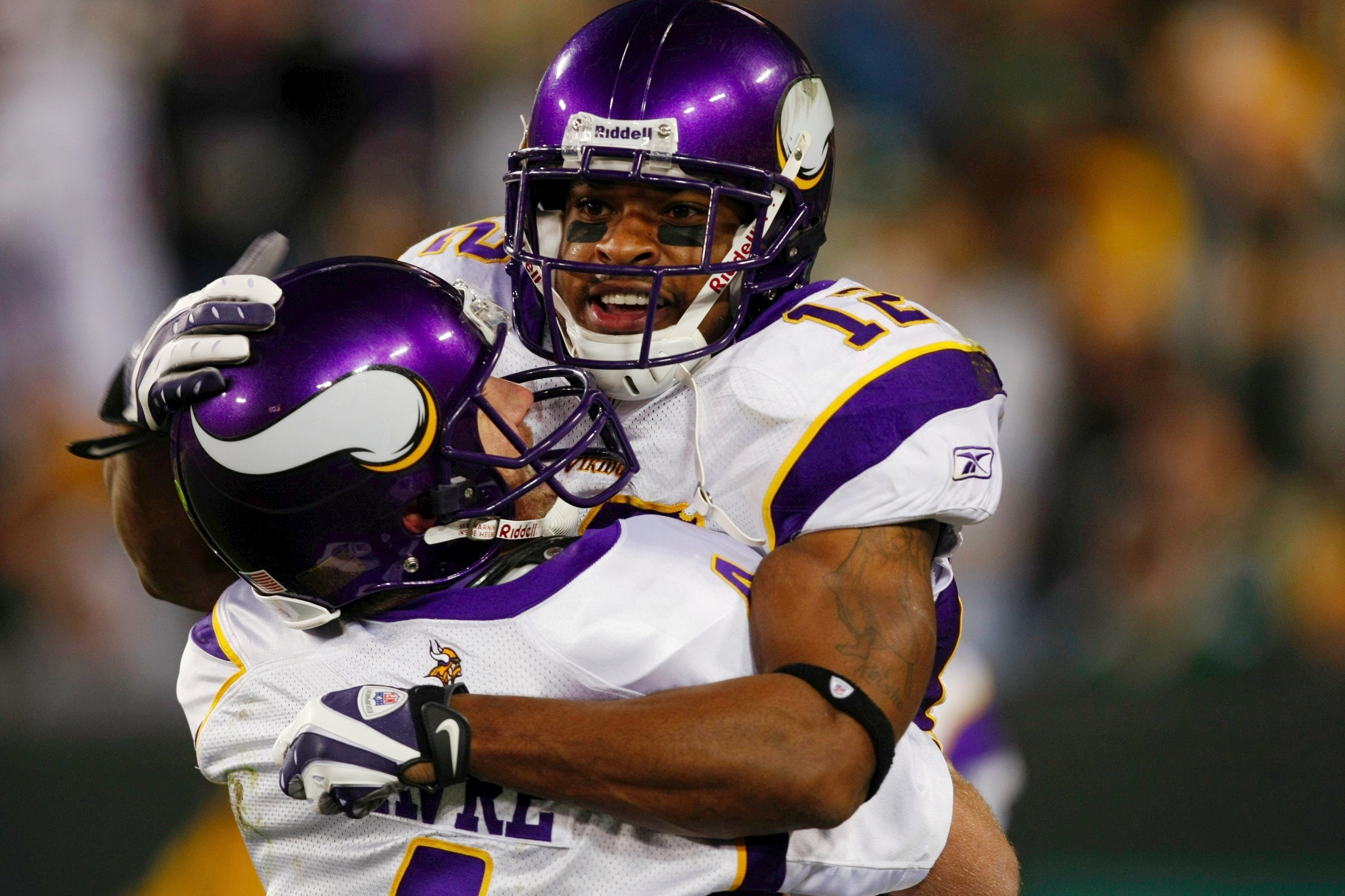 Minnesota Vikings first round draft pick wide receiver Percy Harvin during  NFL football training camp Sunday, Aug. 2, 2009 in Mankato, Minn., after it  was announced he had signed a contract. (AP