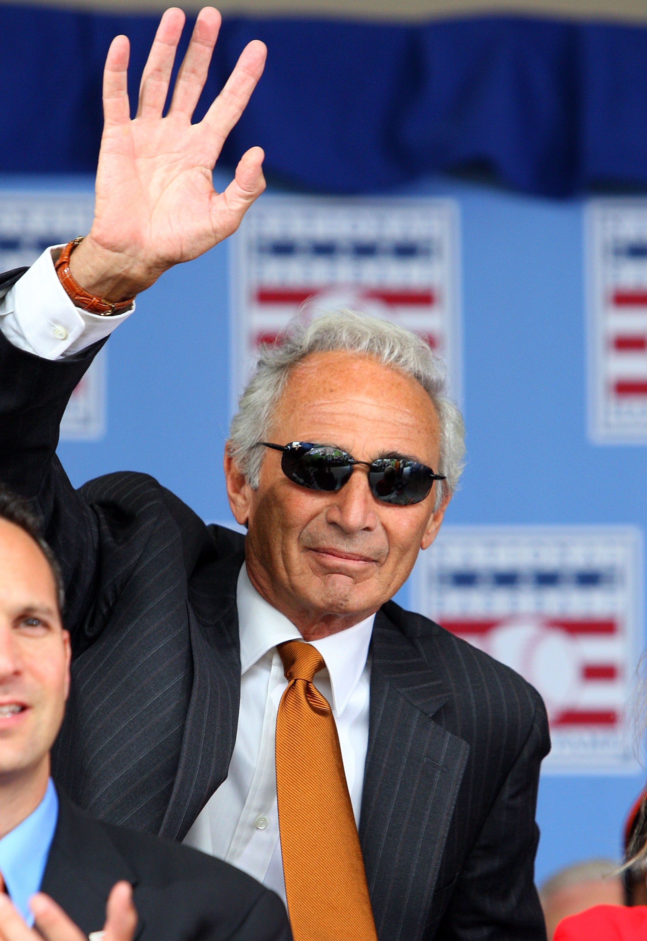 COOPERSTOWN, NY - JULY 26:  Hall of Famer Sandy Koufax waves to the crowd as he is introduced at Clark Sports Center during the 2009  Baseball Hall of Fame induction ceremony on July 26, 2009 in Cooperstown, New York.  (Photo by Jim McIsaac/Getty Images)