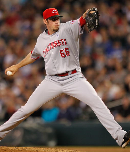 SEATTLE - JUNE 20:  Relief pitcher Logan Ondrusek #66 of the Cincinnati Reds pitches against the Seattle Mariners on June 20, 2010 at Safeco Field in Seattle, Washington. (Photo by Otto Greule Jr/Getty Images)