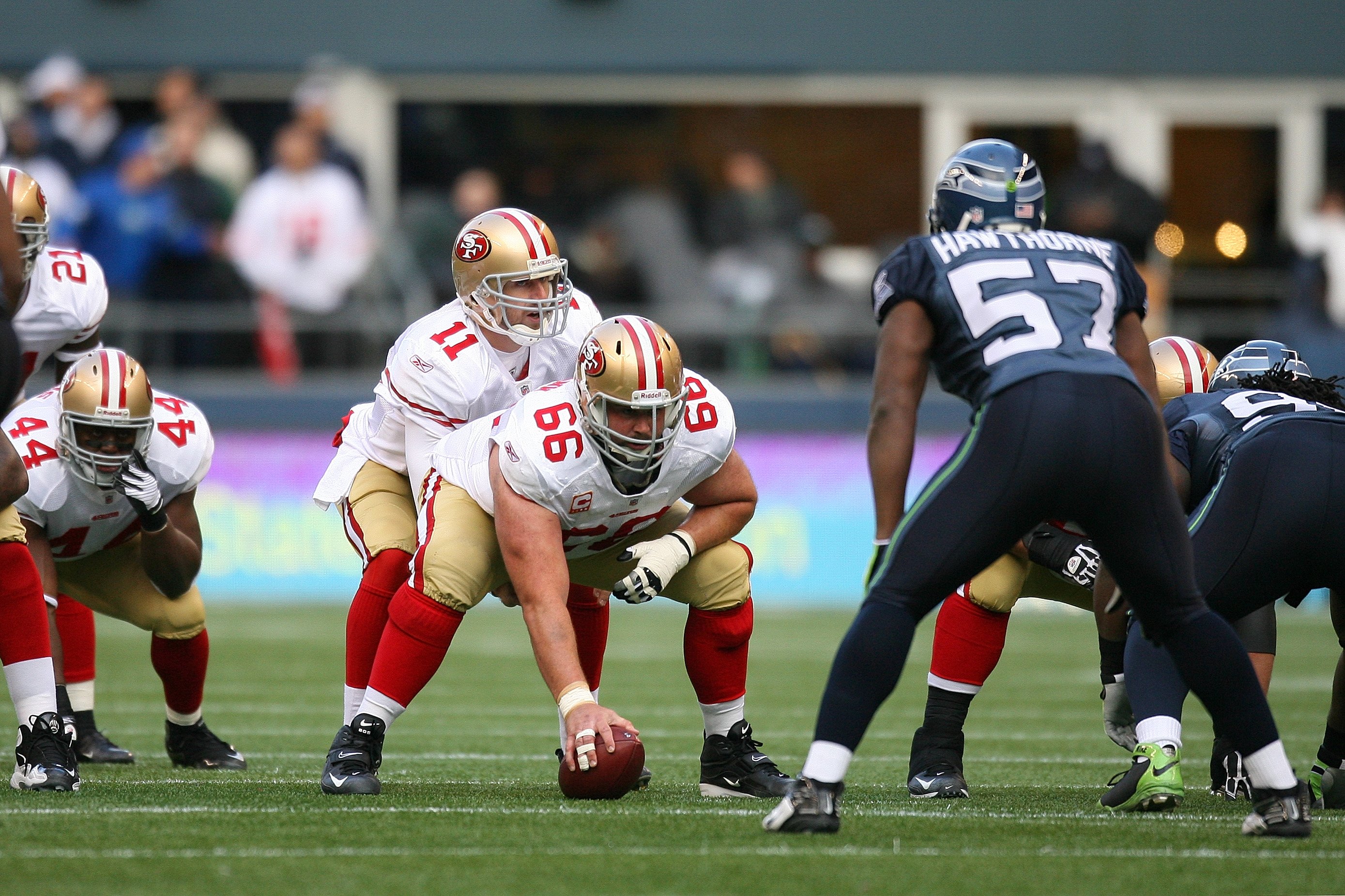 San Francisco 49ers WR Michael Crabtree (15) gains 19 yards on an Alex  Smith pass in the second quarter against the St. Louis Rams at Candlestick  Park in San Francisco on November