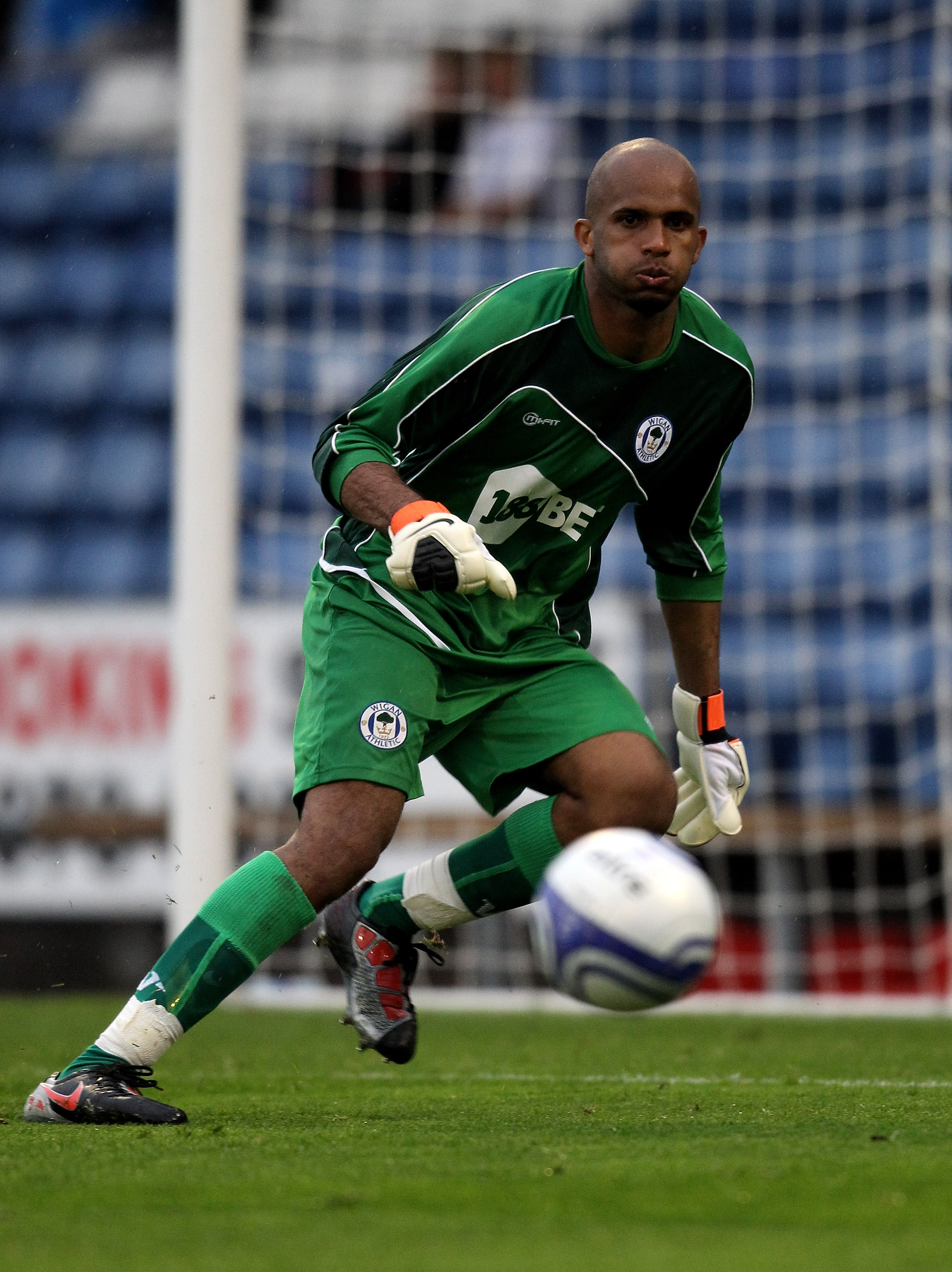 OLDHAM, ENGLAND - JULY 20: Ali Al Habsi of Wigan looks on during the pre season friendly match between Oldham Athletic and Wigan Athletic at Boundary Park on July 20, 2010 in Oldham, England. (Photo by David Rogers/Getty Images)