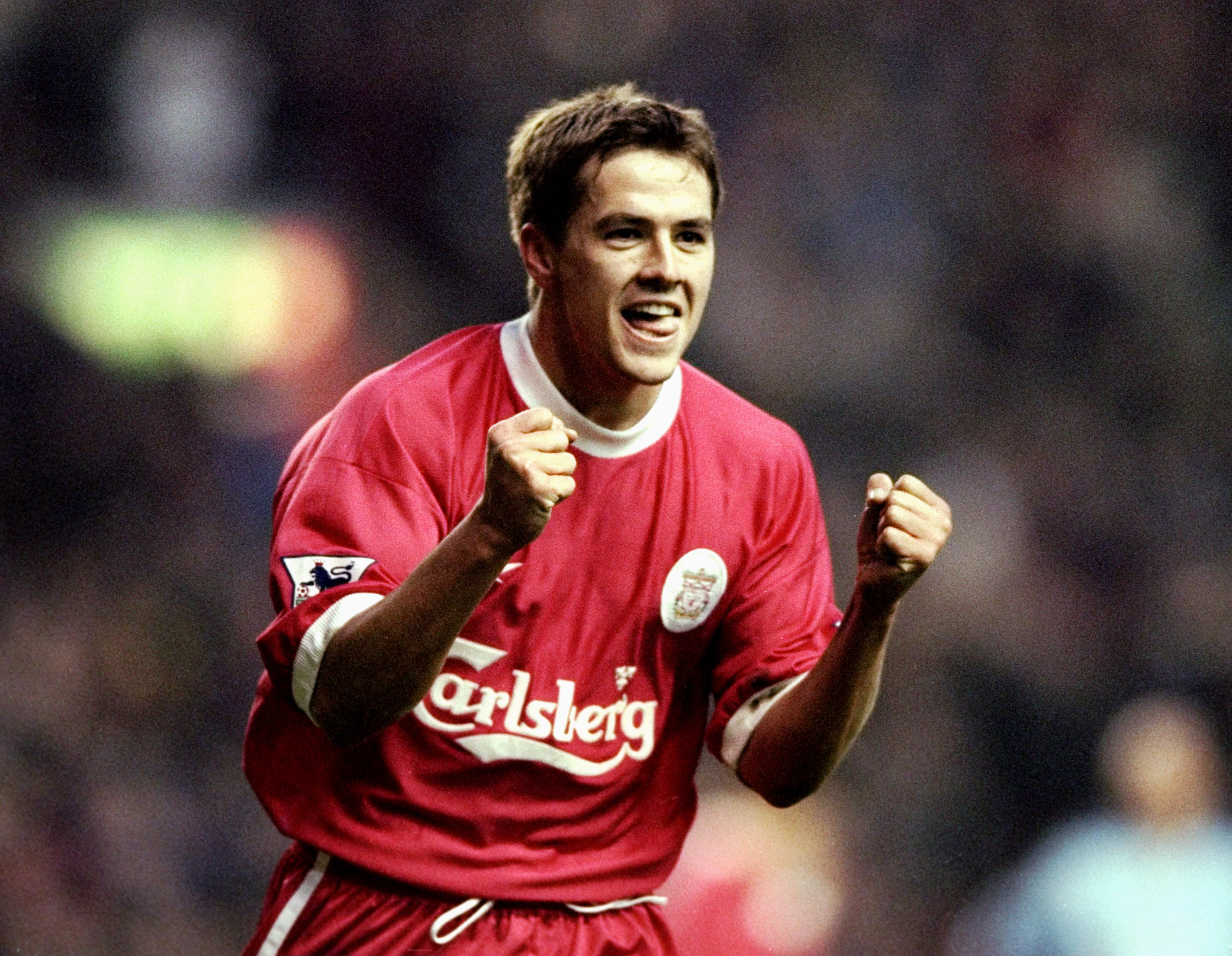 18 Dec 1999:  Michael Owen of Liverpool celebrates his goal during the FA Carling Premiership match against Coventry City at Anfield in Liverpool, England. Liverpool won 2-0. \ Mandatory Credit: Clive Brunskill /Allsport