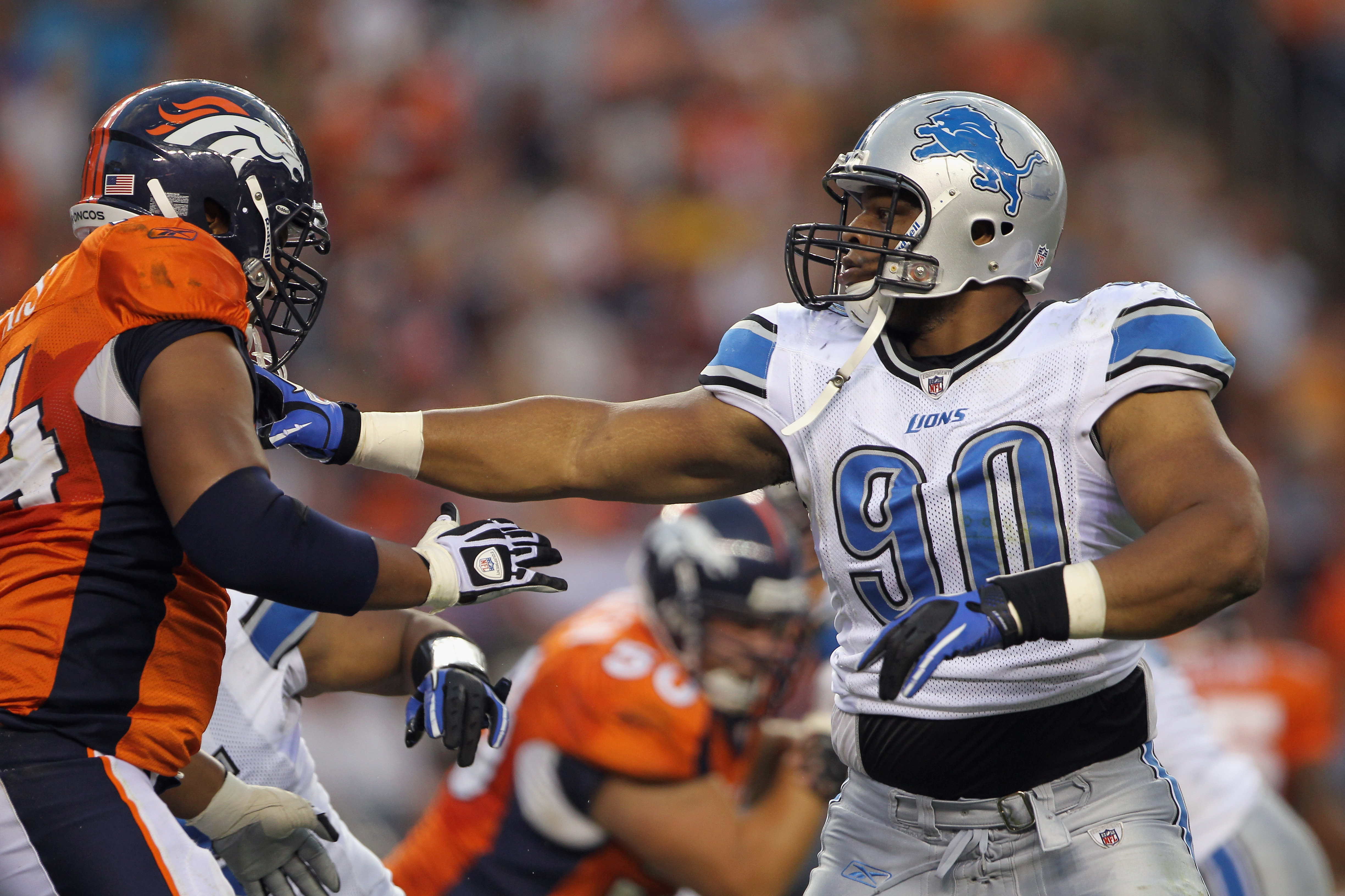 Ndamukong Suh, a defensive tackle from Nebraska, was chosen by the Detroit  Lions as the overall number 2 draft pick during the 2010 NFL Draft at Radio  City Music Hall in New