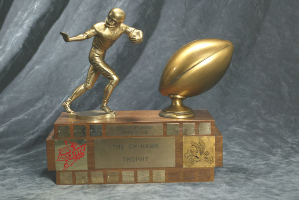 The Cy Hawk Trophy will be kept or taken away this Saturday