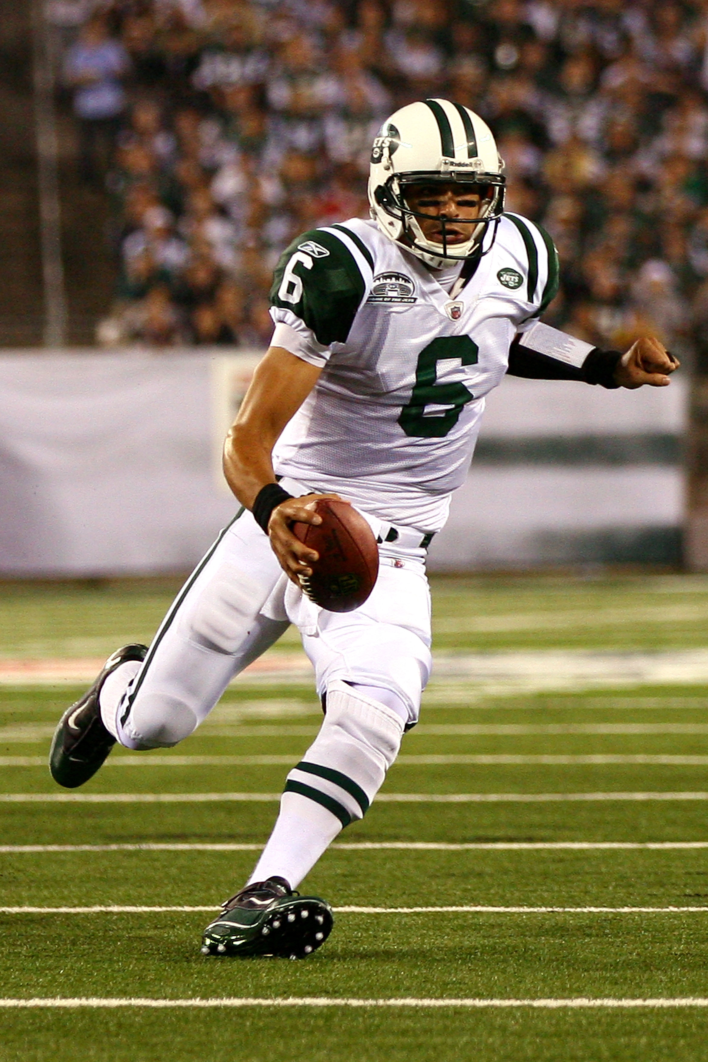 13 September 2010: Baltimore Ravens quarterback Joe Flacco (5) during the  second half of the Baltimore Ravens vs New York Jets game at the New  Meadowlands Stadium in East Rutherford, New Jersey