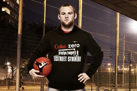 Wayne Rooney during an advert for Coca Cola (Picture)