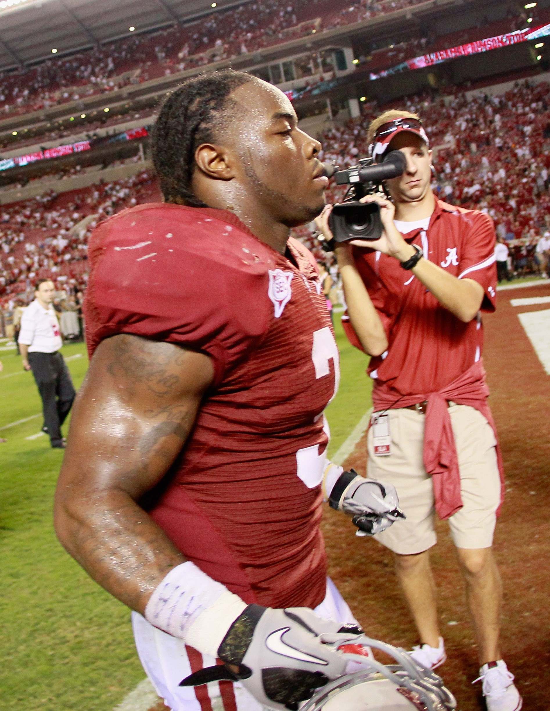 TUSCALOOSA, AL - SEPTEMBER 11: Trent Richardson #3 of the Alabama Crimson Tide against the Penn State Nittany Lions at Bryant-Denny Stadium on September 11, 2010 in Tuscaloosa, Alabama. (Photo by Kevin C. Cox/Getty Images)