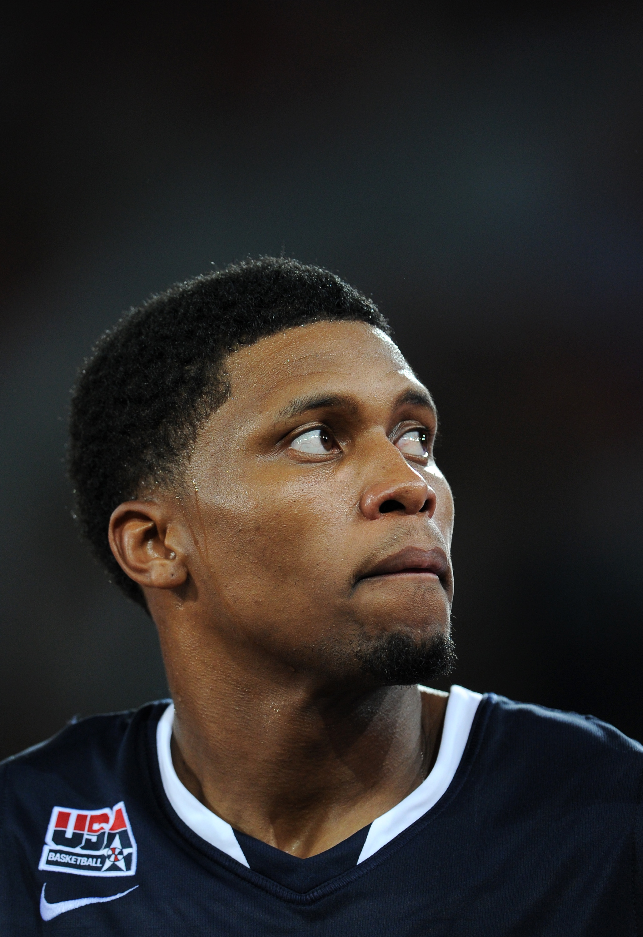 MADRID, SPAIN - AUGUST 22:  Rudy Gay of the USA watches on during a friendly basketball game between Spain and the USA at La Caja Magica on August 22, 2010 in Madrid, Spain.  (Photo by Jasper Juinen/Getty Images)