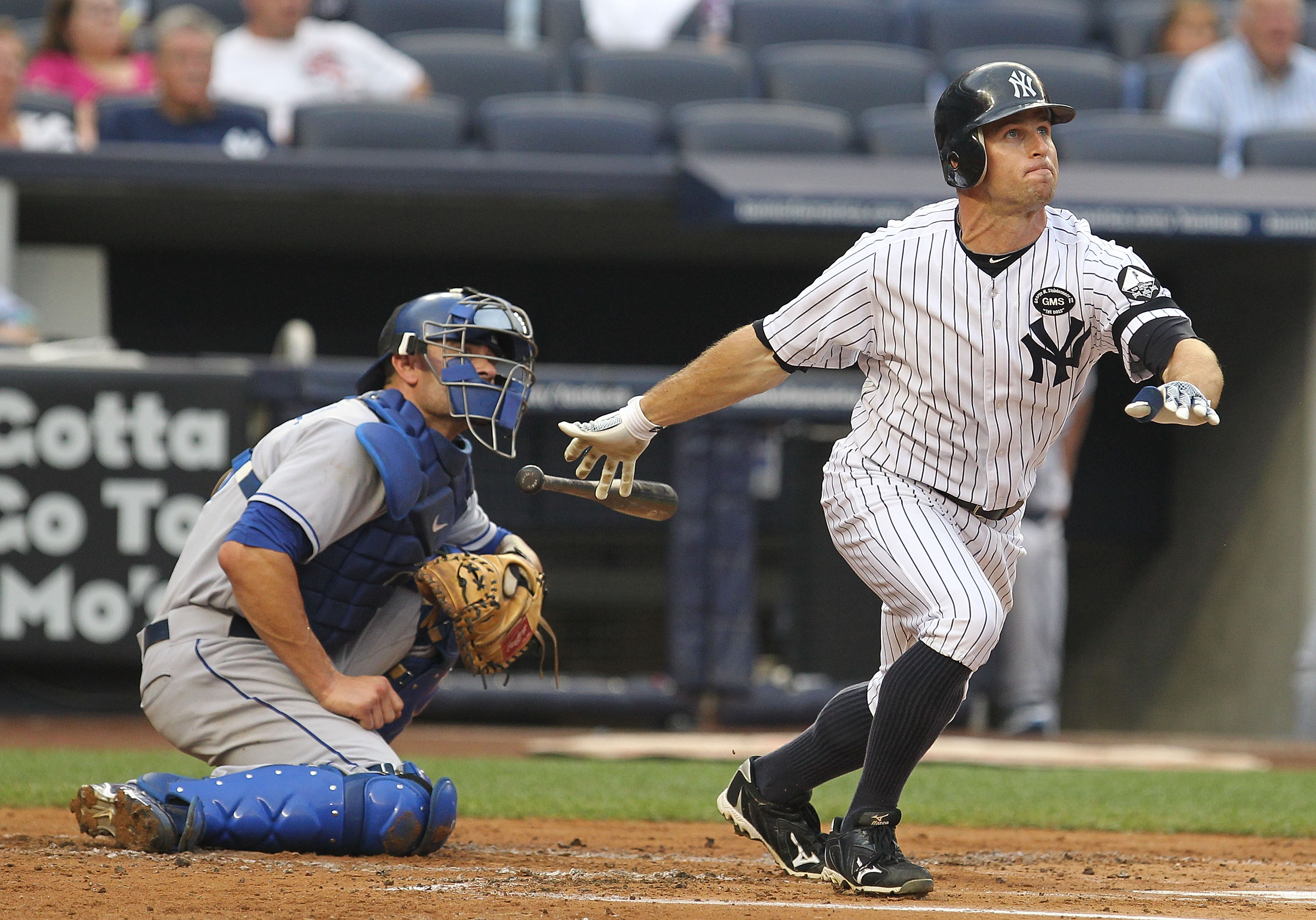 NEW YORK - JULY 23:  Brett Gardner #11 of The New York Yankees in action against The Kansas City Royals during their game on July 23, 2010 at Yankee Stadium in the Bronx Borough of New York City.  (Photo by Al Bello/Getty Images)