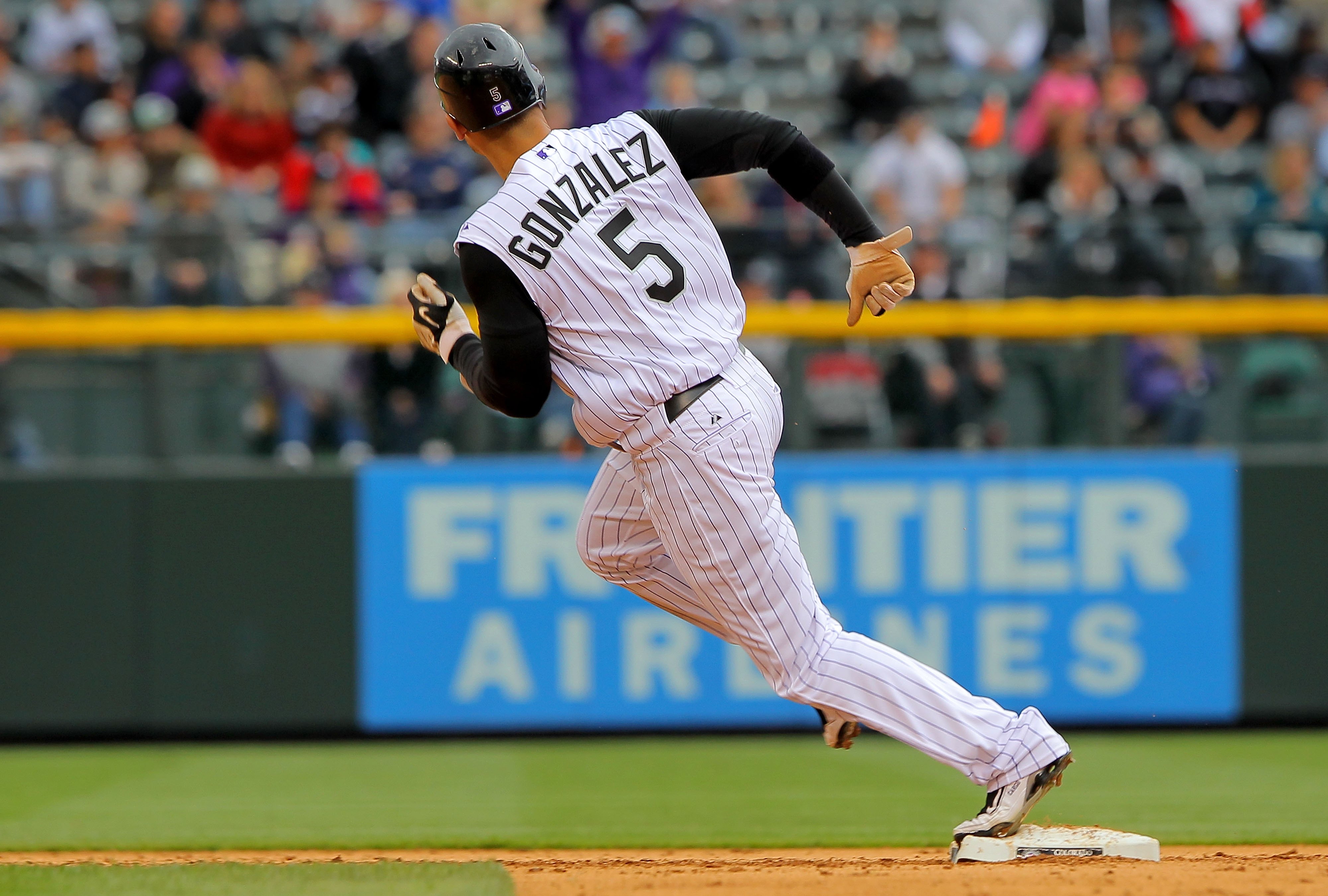 Colorado Rockies #5 Carlos Gonzalez Black Sleeveless Jersey on