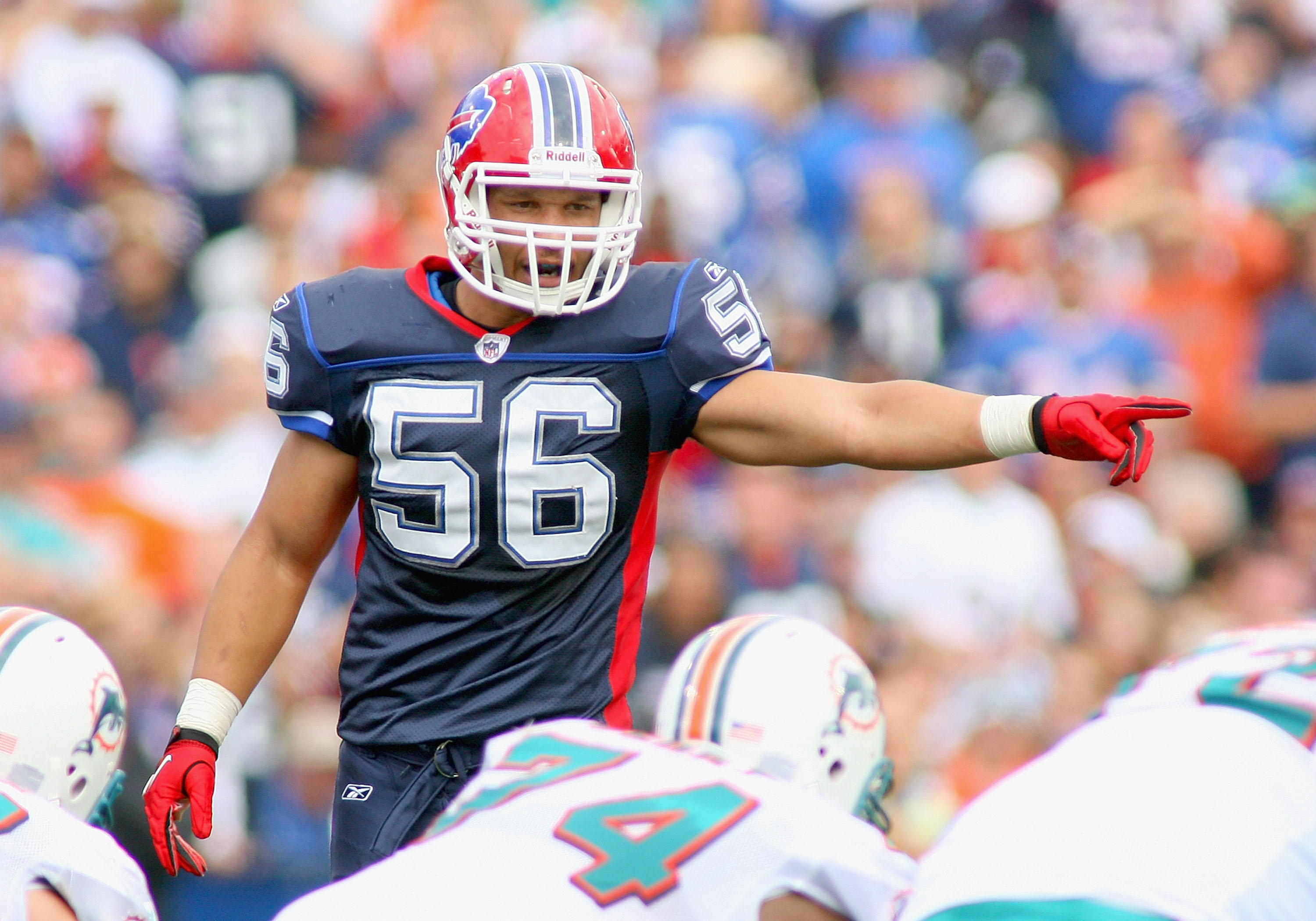 Buffalo Bills' linebacker Keith Ellison warms-up prior to the