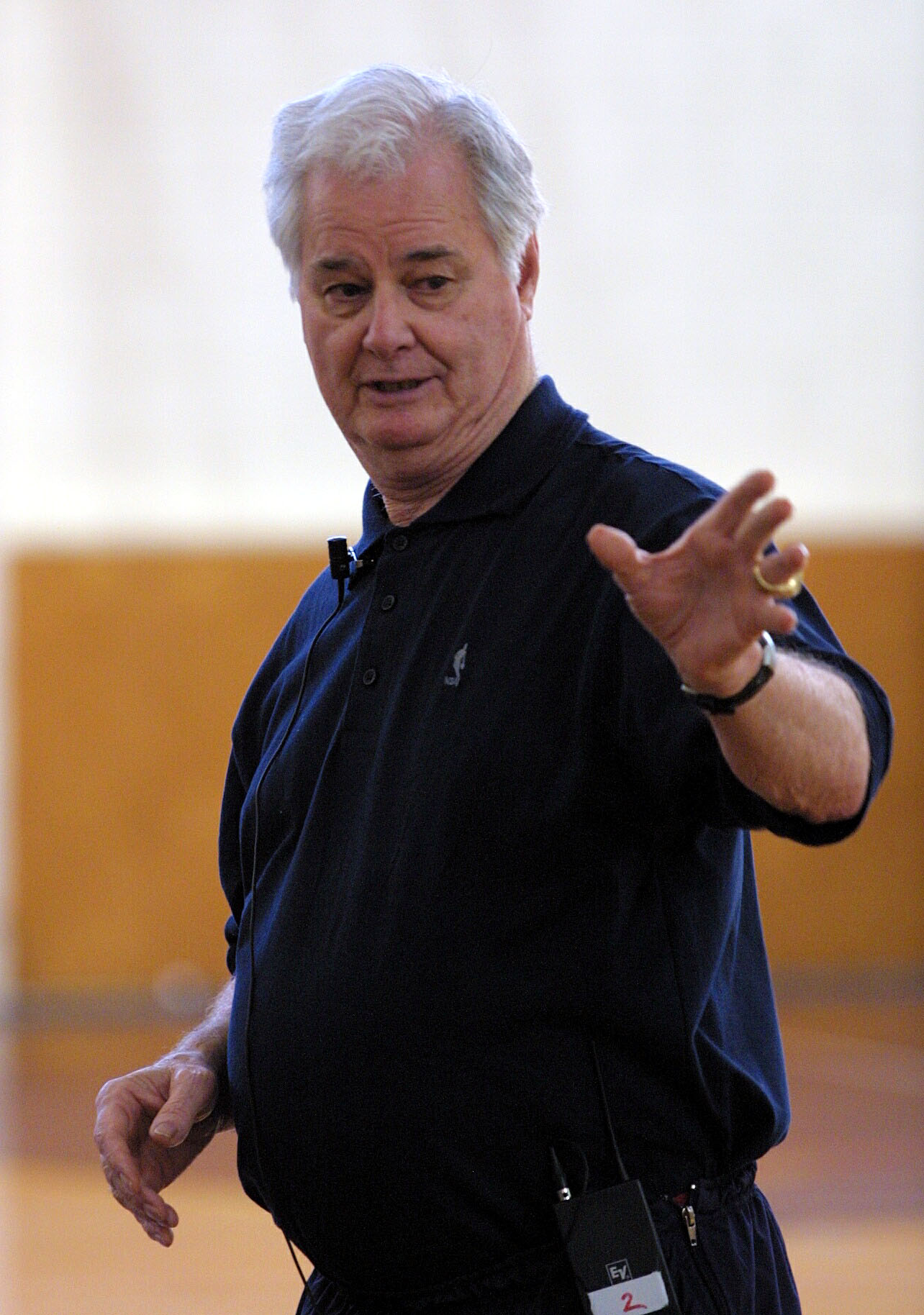 AUCKLAND, NEW ZEALAND - AUGUST 01:  Tex Winter ex NBA coach at a basketball training camp for New Zealand players at Youth town, Wednesday.  (Photo by Michael Bradley/Getty Images)