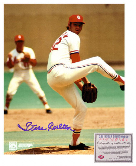 Autographed STEVE CARLTON HOF 94 8x10 St. Louis Cardinals Photo