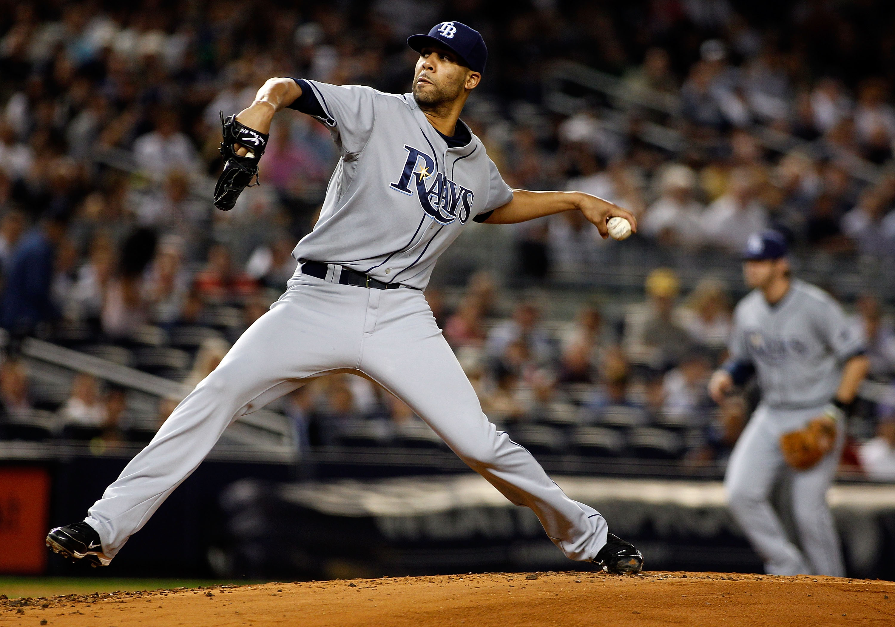 NEW YORK - SEPTEMBER 23:  David Price #14 of the Tampa Bay Rays delivers a pitch in the first inning against the New York Yankees on September 23, 2010 at Yankee Stadium in the Bronx borough of New York City.  (Photo by Mike Stobe/Getty Images)
