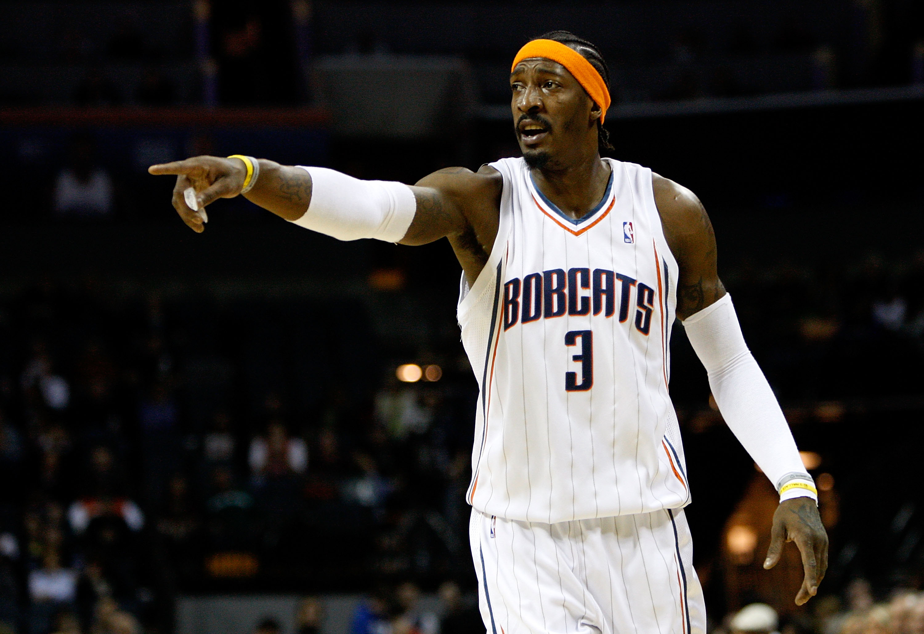 CHARLOTTE, NC - JANUARY 15:  Gerald Wallace #3 of the Charlotte Bobcats reacts during their game against the San Antonio Spurs at Time Warner Cable Arena on January 15, 2010 in Charlotte, North Carolina. NOTE TO USER: User expressly acknowledges and agree