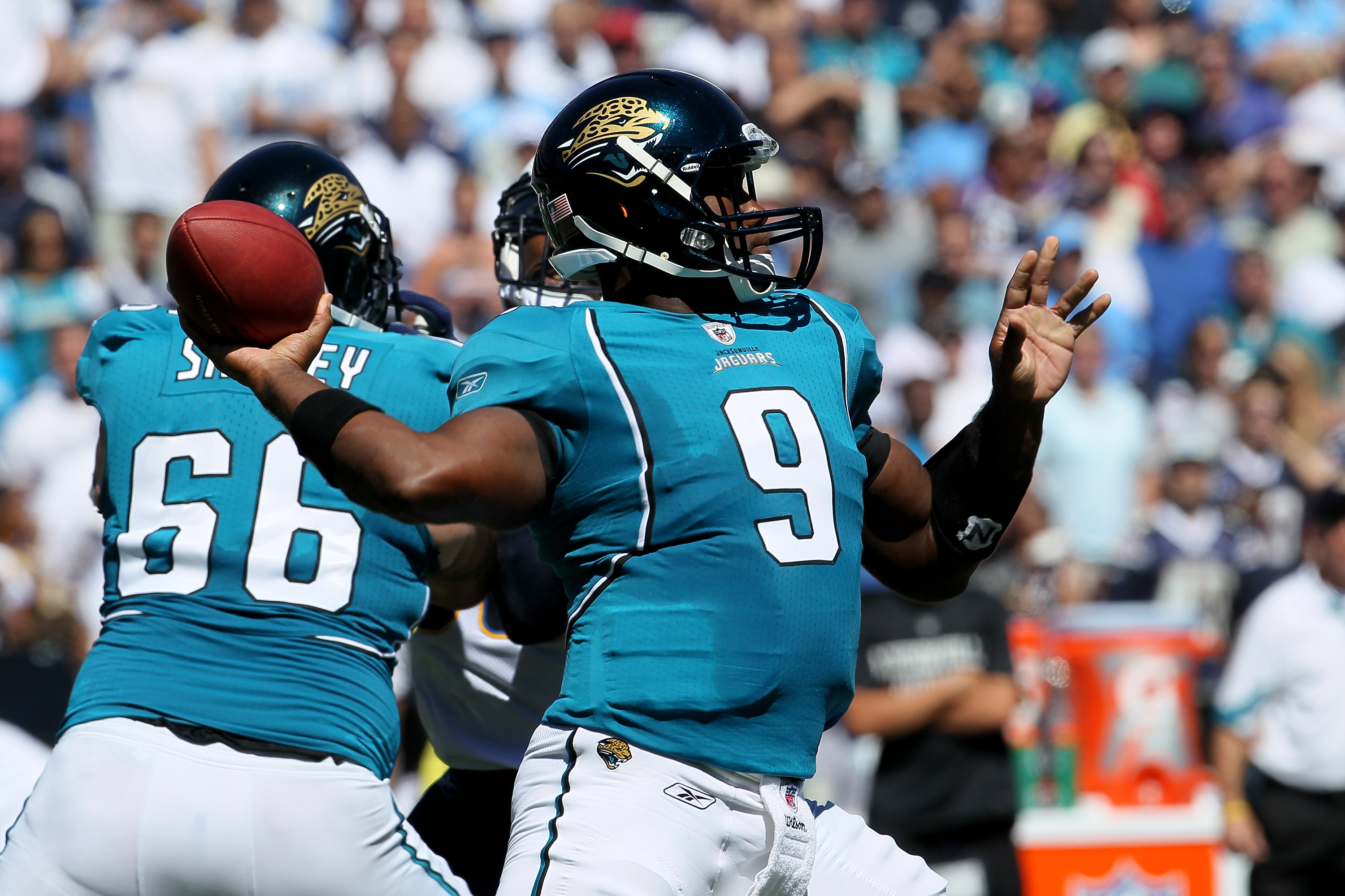 Tim Tebow steps out in teal practice jersey for Jaguars