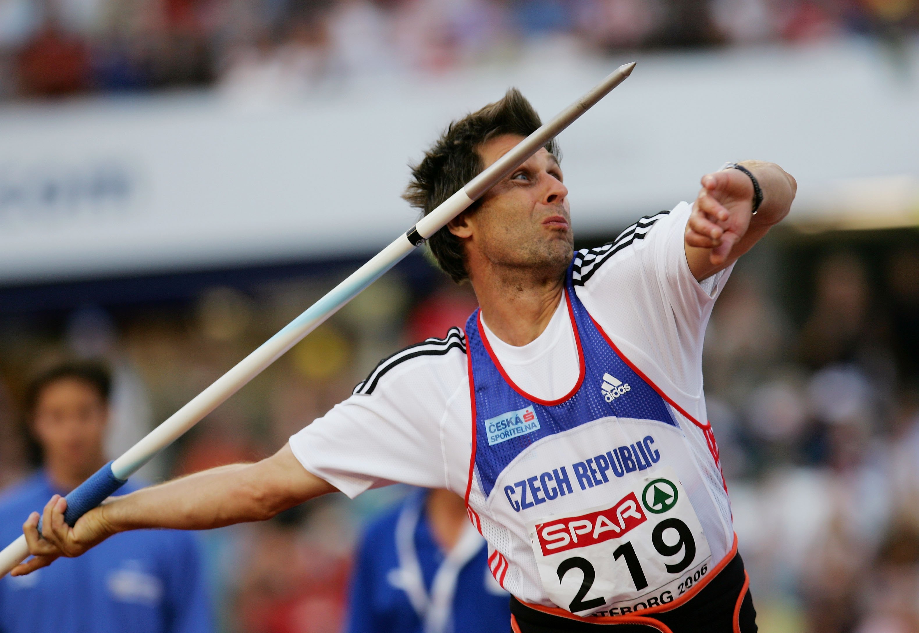 GOTHENBURG, SWEDEN - AUGUST 09:  Jan Zelezny of the Czech Republic competes during the Men's Javelin throw Final on day three of the 19th European Athletics Championships at the Ullevi Stadium on August 9, 2006 in Gothenburg, Sweden.  (Photo by Michael St