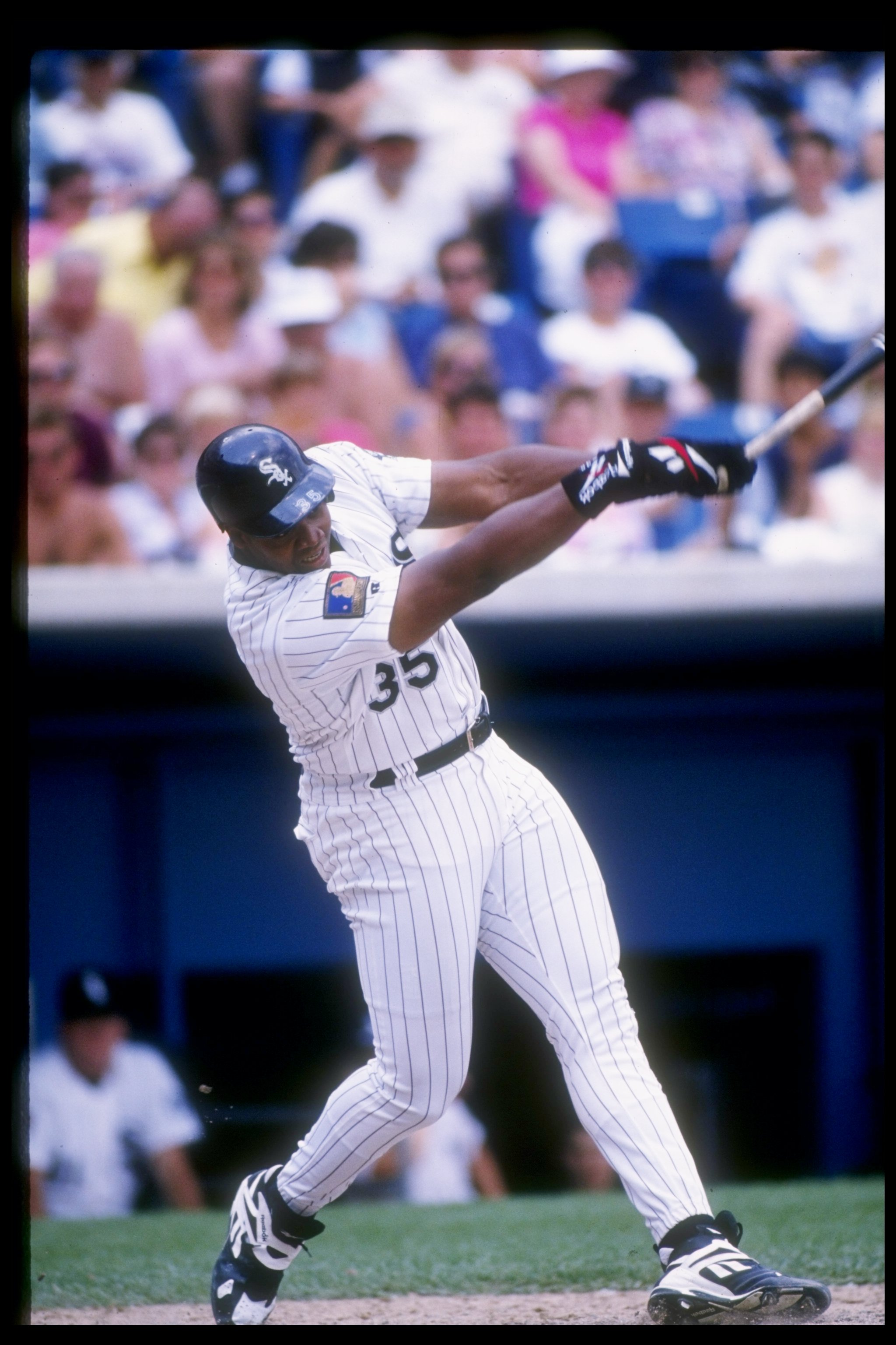 20 Jul 1994: First baseman Frank Thomas of the Chicago White Sox swings at the ball.