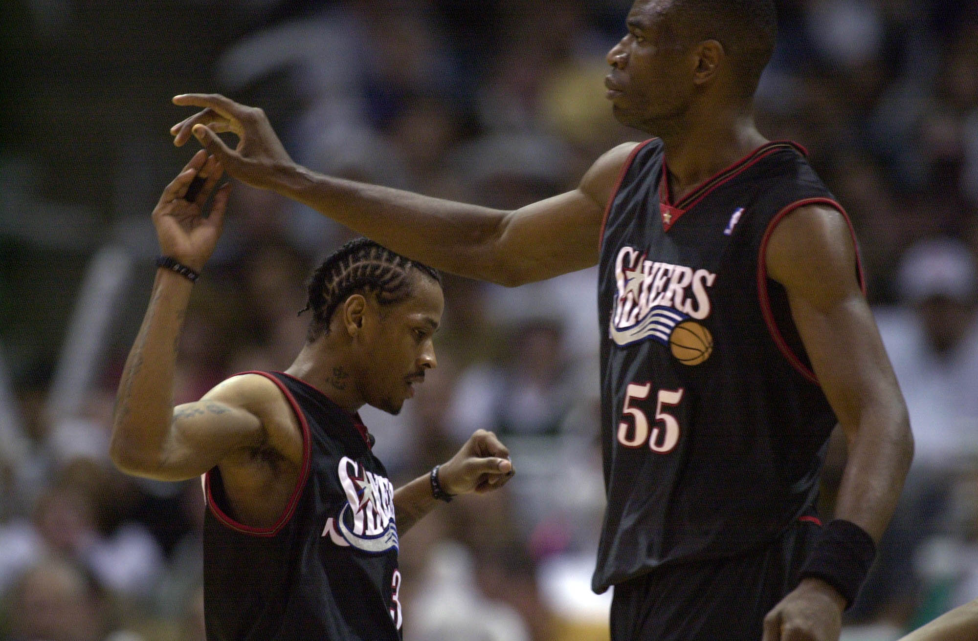 Dikembe Mutombo's size and interior defense helped to lift Allen Iverson to an MVP award and an appearance in the NBA Finals.